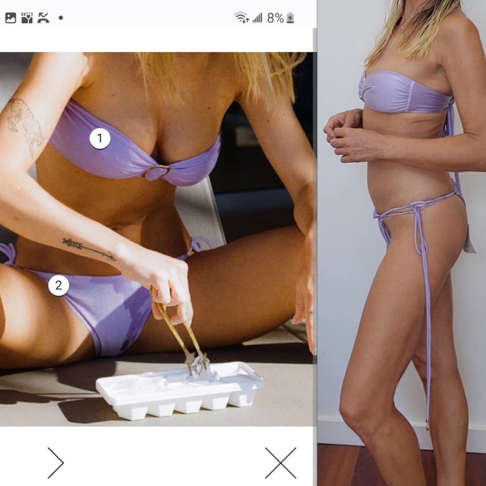 Nwt Janthee Berlin lavender purple bandeau bikini s